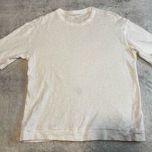 Muji Men's White Knit Short Sleeve Shirt | Size Small